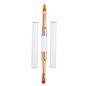 Unique Bargains Home DIY Manicure Double-Ended Nail Art Brush Lace Brush Gel Polish Nail Art Design Pen Paint Tools White 1 Pc - 1 of 4
