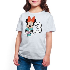 Girls' - Disney - Minnie Birthday 3 Short Sleeve Graphic T-Shirt - 1 of 4