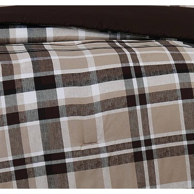 Paulette Plaid Taupe Full/Queen Microfiber Duvet Cover Set