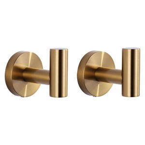 WOWOW Stainless Steel J-Hook Robe/Towel Hook in Brushed Nickel (2 Pack) - 1 of 4
