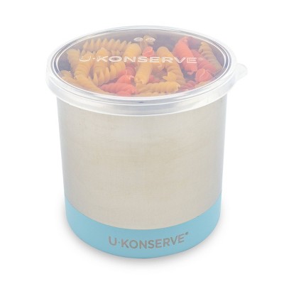 U-Konserve Bulk Stainless Steel Food-Storage Canisters 32oz - Clear Silicone Leak-Proof Lids and Seafoam Base
