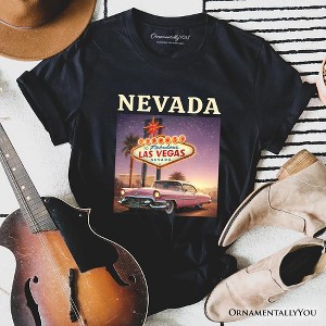 Vintage Nevada State Las Vegas Sign Ornament, Retro Pink Cadillac Tee and Desert City Souvenir | OrnamentallyYou - 1 of 4