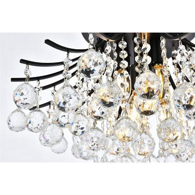 Toureg 19" Black Flush Mount with Clear Crystal Trim