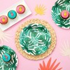 Blue Panda 80-Pack Tropical Paper Plates, Disposable 9" Green Leaf Plates Paper Design for Birthday. Bridal Shower, Hawaiian Luau Party Supplies, 9 In - 2 of 4