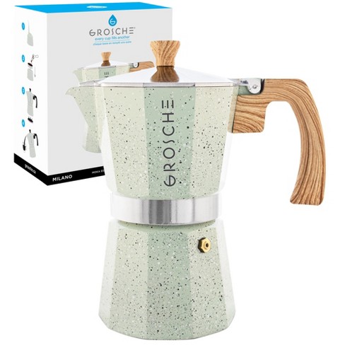 GROSCHE Milano Stone Stovetop Espresso Maker Moka Pot, Home Espresso Coffee  Maker - 6 cup Mint Green 