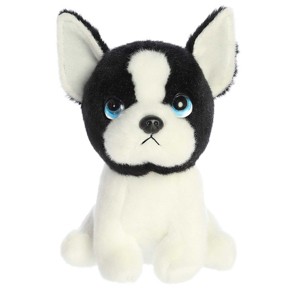 Aurora Small Harvard Boston Terrier Petites Expressive Stuffed Animal White 7" - 1 of 4