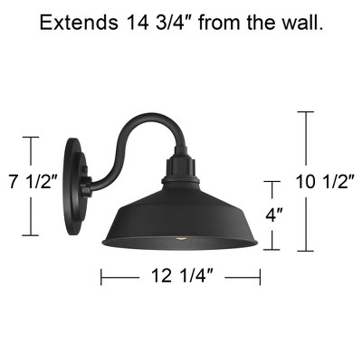 Black Iron 10.5" Rustic Barn Outdoor Wall Light