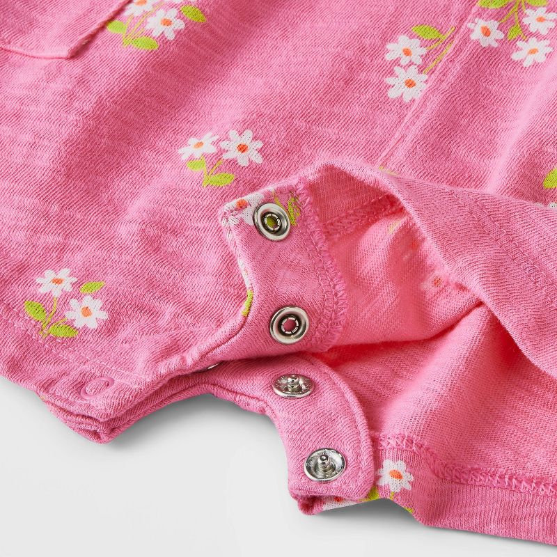 Baby Girls' Printed Floral Coveralls - Cat & Jack™ Pink, 4 of 5