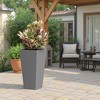 30" Tall Metal Tapered Planter – Large Pot with Drainage for Home and Patio, Burnished Grey - 2 of 4