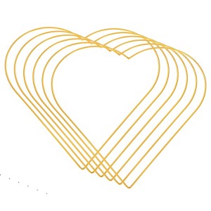 Unique Bargains Metal Heart Shape Dream Catcher Ring Gold 9.8" 6 Pcs - 1 of 4