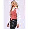 INSPIRE CHIC Women's Steampunk Velvet Sleeveless Button-Down V-Neck Suit Vest - 3 of 4