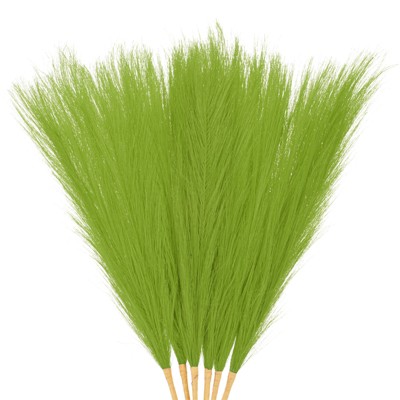 Unique Bargains Dried Plants Artificial Durable Small Fluffy Pampas Grass 7 Branches for Home, Office, Party 17.7 Inch