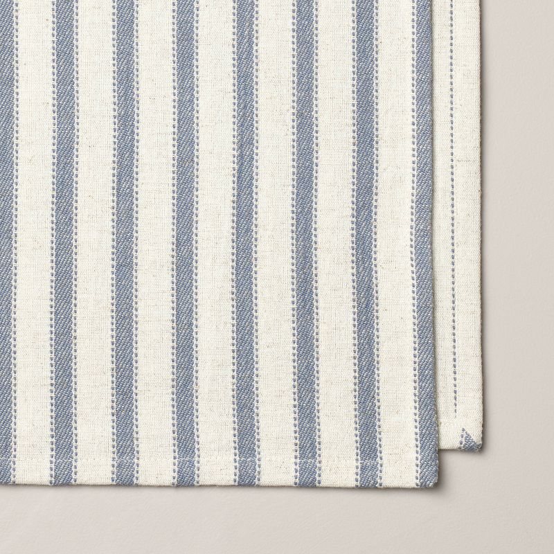 4pk Engineered Stripe Cloth Napkins Blue/Natural - Hearth &#38; Hand&#8482; with Magnolia, 4 of 5