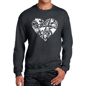 LA Pop Art Halloween Heart - Men's Word Art Crewneck Sweatshirt - 1 of 4