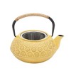 Juvale 3 Piece Set Yellow Japanese Cast Iron Teapot, Floral Tetsubin with Infuser and Trivet, 27 oz - 4 of 4