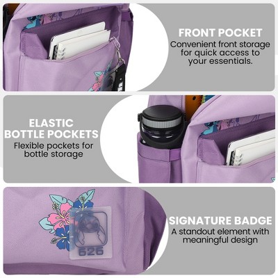 Lilo & Stitch Line Art 16.5” Adult Lavender Backpack — фото 5