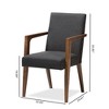 Baxton Studio Set of 2 Andrea Mid-Century Modern Upholstered Wooden Armchair Dark Gray: Polyester, Rubberwood Frame, Spot Clean - image 4 of 4