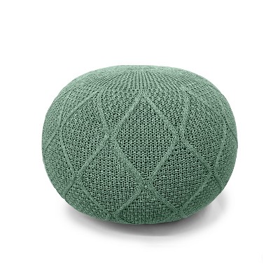 ARTPLAN Round Pouf Ottoman Home knit Floor Foot Pouf Woven Stool For Living Room, Lounge and Bedroom