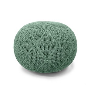 ARTPLAN Round Pouf Ottoman Home knit Floor Foot Pouf Woven Stool For Living Room, Lounge and Bedroom - 1 of 4