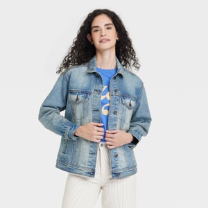 Women's Jean Jacket - Universal Thread™ Medium Wash - 1 of 3