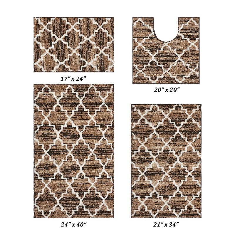 Savio Collection 100% Micro Polyster 4 Piece Bath Rug Set - Better Trends, 5 of 9