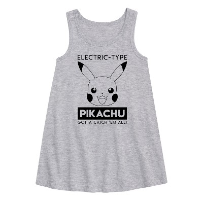 Girls' - Pokémon - Electric Type Pikachu Graphic Sleeveless Aline Dress