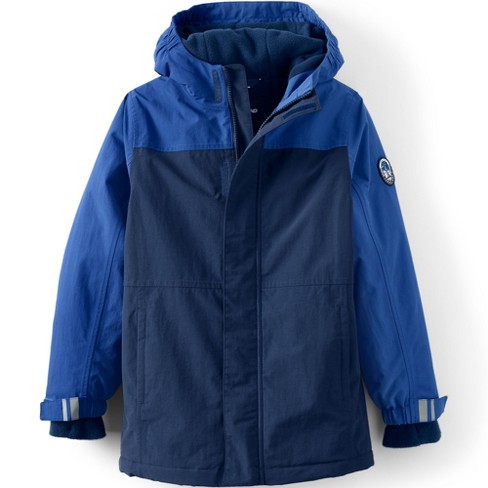 Lands End Kids Squall Waterproof Insulated Jacket Small Navy Colorblock