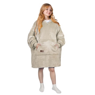 Tirrinia Blanket Hoodie Oversized Sweatshirt for Girl Boy, Wearable Fleece Blanket Pullover, Christmas Cozy Gift for Kid Teen, Youth