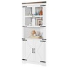 Farmhouse Corner Cabinet, Tall Corner Storage Cabinet with Glass Door & Adjustable Shelves, Bathroom Cabinet with Storage for Living Room,Bathroom - 3 of 4