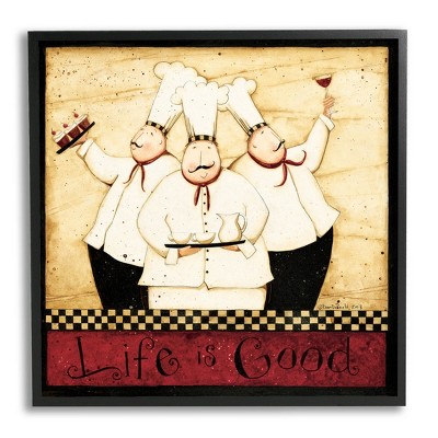 Stupell Industries Life Is Good Vintage Chefs Framed Giclee Art