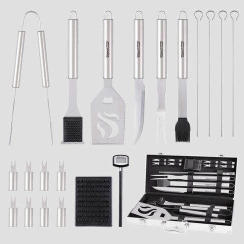 Grill Tools Set,Stainless Steel Grill Set for Men, 6pc BBQ Tools Grilling  Acc