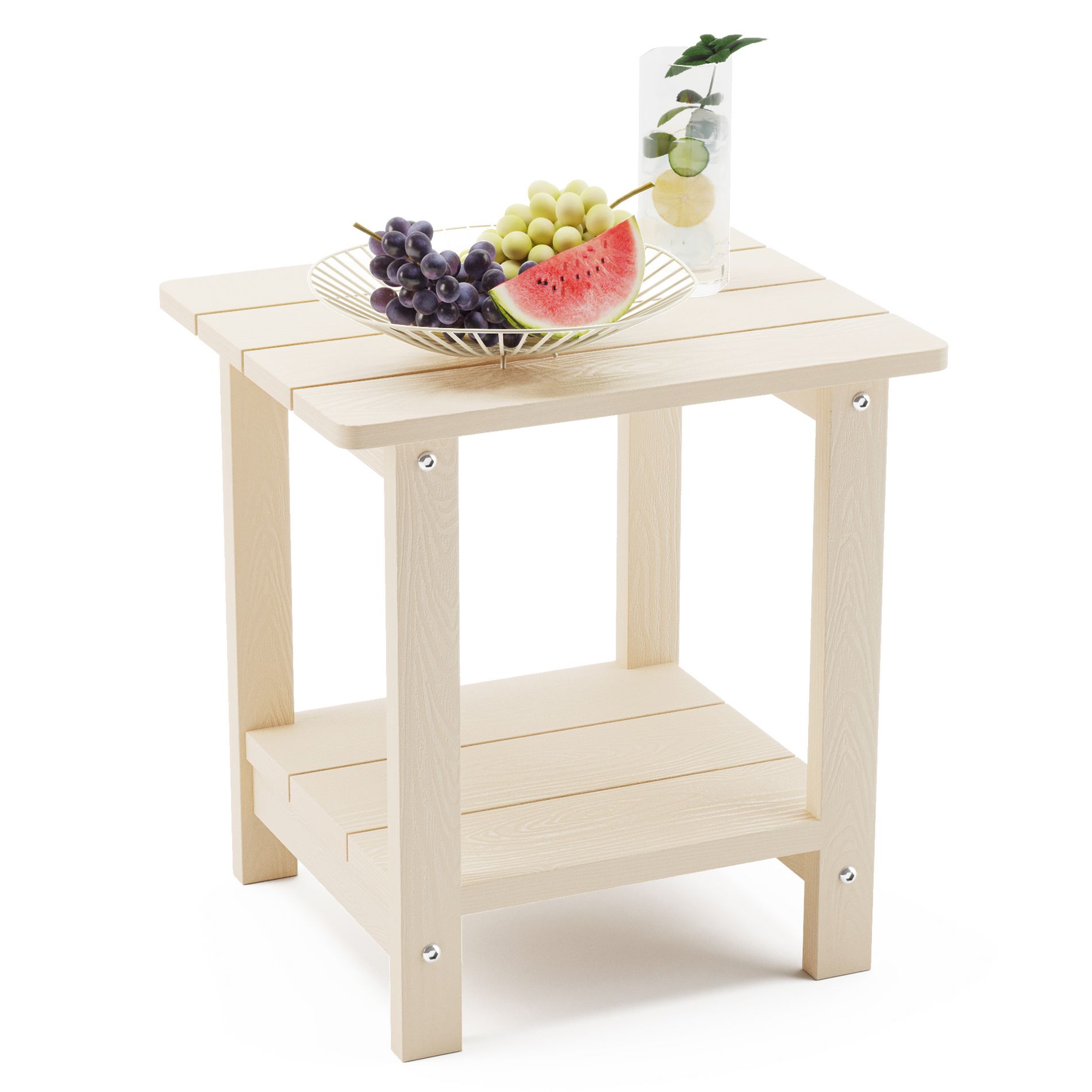 Adirondack Outdoor Side Table, 9-Tier HDPS Patio End Table Weather Resistant, Morden Side Table for Patio, Pool, Porch