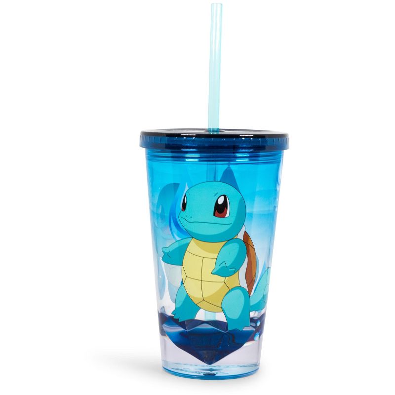 Just Funky Pokemon Squirtle 16oz Plastic Carnival Cup Tumbler with Lid and Reusable Straw, 2 of 7