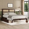 Bed with Rattan Headboard & Storage Drawers, Wood Platform for Bedroom-Baofuwish - 2 of 4