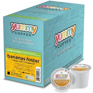 Yummy Coffee Yummy Coffee Bananas Foster Flavored Coffee, Compostable Single Serve Coffee Pods Compatible with Keurig K-Cup Brewers, 20 Count — product image
