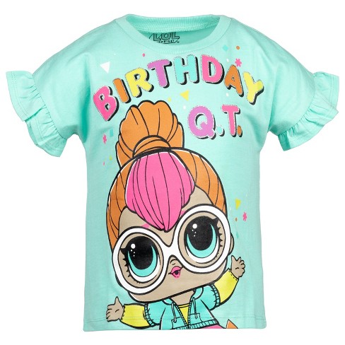 L.o.l. Surprise! Neon Q.t. Birthday Little Girls Graphic T-shirt Blue 6 ...