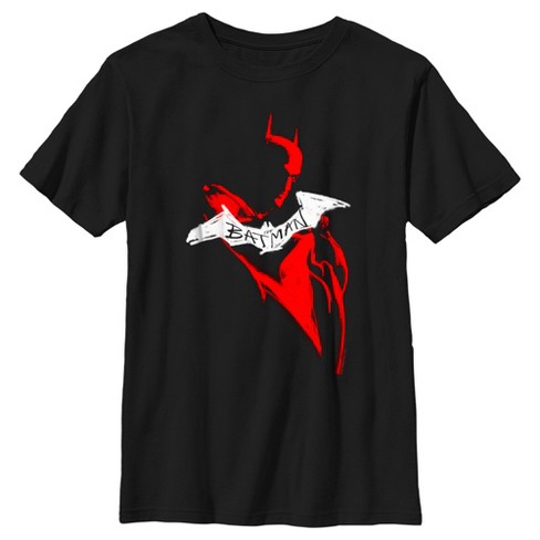 Boy's The Batman Artistic Red & White Graffiti T-shirt - Black - Medium ...