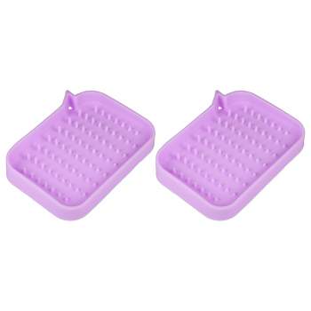 Unique Bargains Silicone Soap Dish Keep Soap Dry Soap Cleaning Storage for Home Bathroom Kitchen 2 Pcs