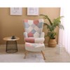 DOMETOUR Accent Chair with Ottoman for Living Bedroom, Creative Splicing Cloth Surface Armchair and Ottoman Set Sofa Chair - 3 of 4