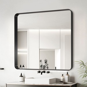 Okak Minimalism Rectangle Bathroom Mirror, Vanity Mirror with Aluminum Alloy Frame, Wall Mirror for Bathroom, Living Room - 1 of 4