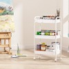 Itopfox 3-Tier Rolling Utility Cart with Wheels, Lockable Casters & Handle, Multi-Purpose Storage Organizer for Kitchen, Office, Nursery, Living Room - 4 of 4
