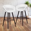 Emma and Oliver 2 Pk. 29'' High Contemporary Vinyl Barstool with Cappuccino Wood Frame - 2 of 4