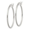 Black Bow Jewelry 1.5mm, Sterling Silver, Textured Round Hoop Earrings, 30mm (1 1/8 In) - 2 of 4