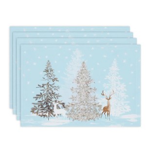 Laural Home Winter Wonderland Set of 4 13" x 19" Placemats - 1 of 3