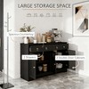 Mshliw 47.75" Kitchen Sideboard Buffet Cabinet with Barn Doors, 2 Drawers and Adjustable Shelves, Rustic Storage Cabinet for Dining Room - 4 of 4