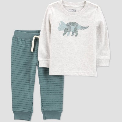 Carter's Just One You® Baby Boys' Dino Top & Bottom Set - Green/Gray