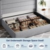 Allewie Lift Up Storage Bed, Button Tufted Headboard with Wingback, No Box Spring Needed, Hydraulic Storage, Modern - 3 of 4