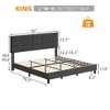 Full Size Bed Frame with Adjustable Headboard, Linen Upholstered Full Platform Bed Frame with Wooden Slats Support, Mattress Foundation - 2 of 4