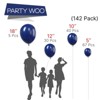 PartyWoo Balloons Navy Blue Pearl 18 12 10 5 Inch 142 pcs - 2 of 4