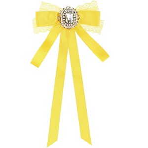 Elerevyo Women's Long Ribbon Brooches Elegant Neck Tie Pin 1 Pc - 1 of 4